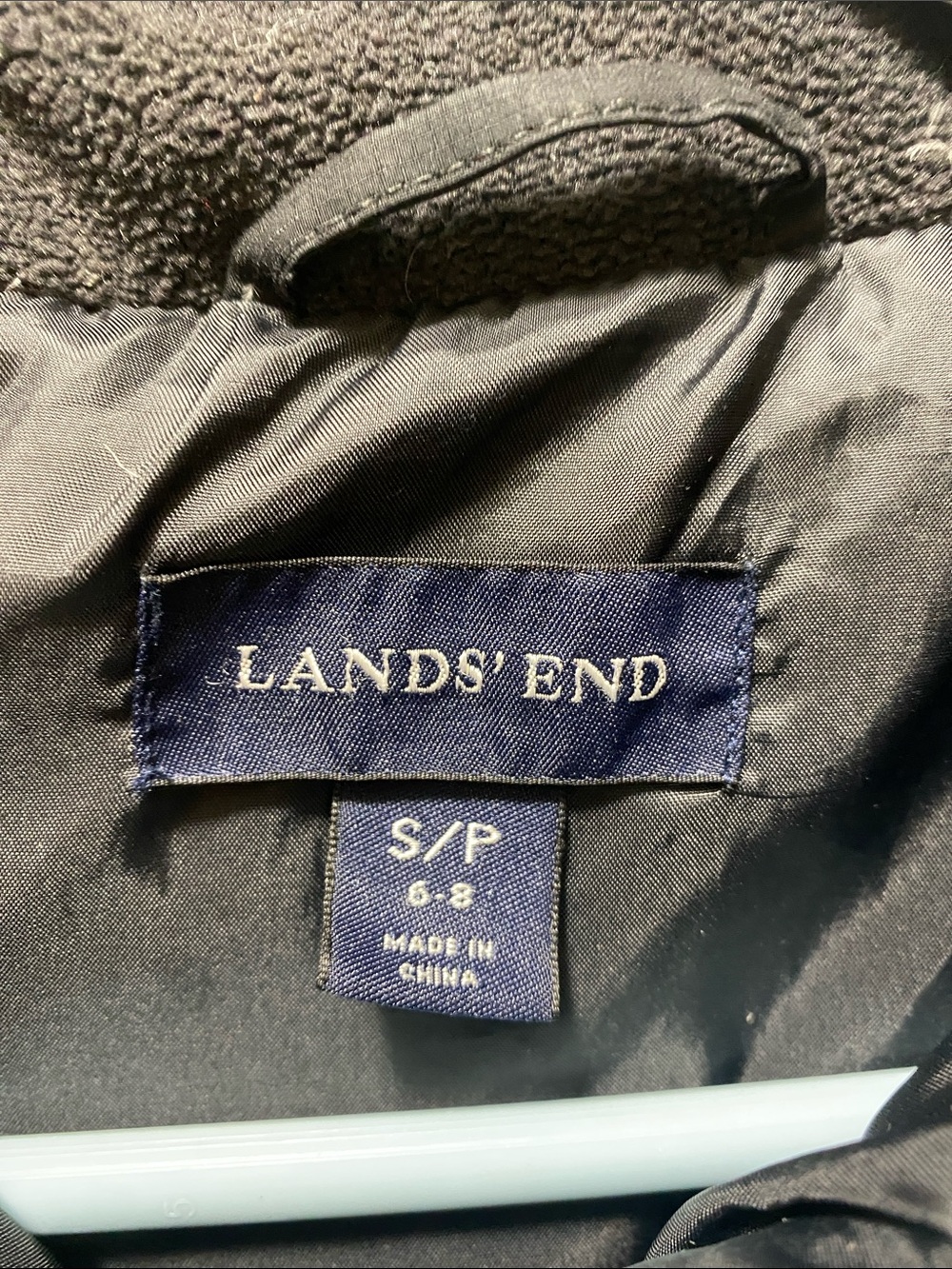 Lands' End Down-Filled Black Quilted Hooded Puffer Coat-Small Outerwear Winter - Picture 2 of 10